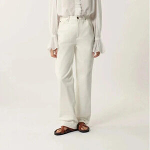 Soeur Napoleon Jeans Trousers Pants Carpenter Style Ecru Denim White Size US 2